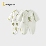 童泰婴儿衣服新生儿连体衣秋冬季夹棉保暖宝宝衣服纯棉蝴蝶哈衣婴儿服 平安小树 59cm
