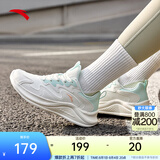 安踏漫步丨跳绳女鞋跑鞋休闲鞋减震跑步鞋女 【革面】象牙白/泡沫绿/粉-8 40