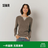 森马（Semir）森马毛衣女短款假两件含羊毛针织衫24冬新款保暖内搭109724107015