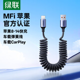绿联【车载弹簧伸缩】适用苹果充电线快充数据线 USB to Lightning适用iPhone14/13/12/11手机