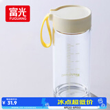 富光玻璃杯高硼硅玻璃水杯子女生便携牛奶咖啡刻度高颜值茶杯480ml
