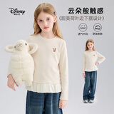 迪士尼（Disney）疯狂动物城朱迪兔女童长袖T恤2026秋圆领花边下摆儿童打底衫上衣 米色 130 【建议身高120-130cm,体重45-56斤】