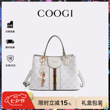 COOGI包包女包轻奢品牌手提托特包女士斜挎包情人节生日礼物送女友老婆 白灰色 顺丰直发