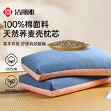 洁丽雅（Grace）纯棉A类荞麦枕头100%荞麦壳荞麦皮枕芯颈椎枕单只