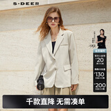 S.DEER【新】圣迪奥女装OL风单排扣宽松西装外套S232Z2204 淡土红/41 M 165