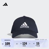 adidas经典舒适运动遮阳棒球帽子男女阿迪达斯官方 传奇墨水蓝/白   OSFM(男子)