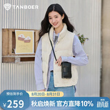 坦博尔羽绒服马甲女立领宽松外搭短款羽绒背心外套TD236006 小香白 165