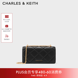 CHARLES&KEITH质感菱格链条小方钱包女包包女包生日七夕礼物送女友CK6-10680924 Black黑（新2.0） XS