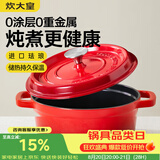 炊大皇珐琅锅铸铁锅家用炖锅砂锅汤锅焖烧锅电磁炉燃气煮锅22cm