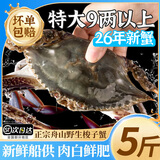 梭子蟹鲜活特大野生舟山大螃蟹海鲜新鲜冷冻海蟹水产飞蟹白蟹顺丰 4-6两/只 【净重4斤顺丰冷运 新鲜到家】