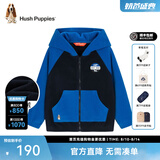 暇步士（Hush Puppies）童装儿童针织外套男童女童春秋中大童拉链开衫摇粒绒外套 宝蓝 120 cm