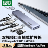 绿联Type-C扩展坞直插式拓展坞多屏USB适用苹果MacBook Pro/Air笔记本M3/4雷电4/5转换HDMI转接头电脑