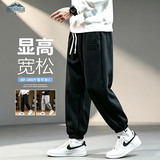 顶峰保罗（Dingfengbaoluo）休闲裤男秋季重磅潮牌宽松束脚时尚百搭运动卫长裤子HM9011黑色XL