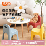 禧天龙塑料靠背椅幼儿小椅子加厚椅幼儿园靠背凳宝宝结实家用小凳子防滑 故宫红【防滑脚垫】1个装 【承重160斤】