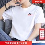 耐克（NIKE）T恤男士 2026新款夏季宽松休闲运动健身圆领透气半袖全棉跑步短袖 热推/小标/白色/建议拍小一码 2XL (185/100A)