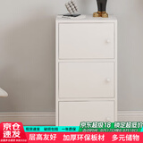 雅美乐书架落地简易书柜带门卧室书房阳台飘窗置物小柜子 三门