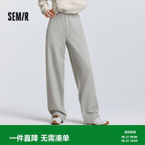 森马（Semir）休闲裤女春季松紧腰抽绳阔腿裤女生显瘦ins慵懒卫裤101125127009A