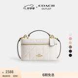 蔻驰（COACH）新款奥莱女士女包RAINER 18号斜挎包单肩包盒子包手提通勤 IM/粉笔白色