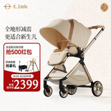 elittle逸乐途婴儿车0-3岁用折叠可坐可躺减震高景观遛娃神器EMU鎏金琥珀