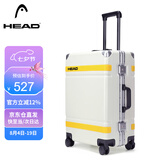 海德（HEAD）行李箱男铝框拉杆箱女28英寸密码箱旅行箱子 白黄色28英寸