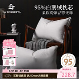 La Torretta枕头枕芯 羽绒枕 95白鹅绒枕头芯高弹星级酒店贡缎鹅绒枕头一只装