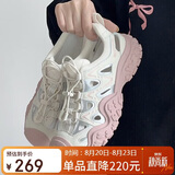 骆驼（CAMEL）丑萌登山鞋女时尚撞色户外休闲鞋 L24M076602 米/银/粉 35