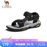 骆驼（CAMEL）户外沙滩鞋凉鞋涉水平底凉鞋男 A822162412 黑色 44