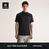 KAILAS凯乐石PASO半开短袖功能T恤男户外运动速干衣UPF50+防晒衣登山 玄青黑 L
