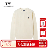 Teenie Weenie【云朵毛衣】小熊男装2025秋冬新品圆领绞花软糯针织衫男女同款 象牙白 M (170)