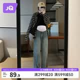 婧麒（JOYNCLEON）孕妇裤夏季休闲外穿打底阔腿牛仔裤小个子 复古蓝XXL jyk26751