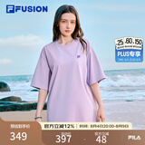 斐乐 FUSION斐乐潮牌女装情侣款针织短袖衫春夏新款凉感防晒宽松T恤 奇幻紫-VT S （165/88A/S）