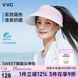 VVC防晒帽女遮阳帽子防紫外线空顶大檐渔夫帽子 渐变粉