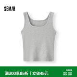森马（Semir）背心女夏短款U领凉感紧身无袖撞色内搭气质叠穿上衣101325102001