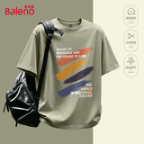 班尼路（Baleno）短袖t恤男夏季新款美式潮牌宽松纯棉五分袖上衣重磅休闲百搭衣服