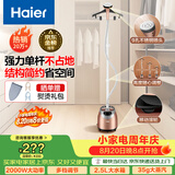 海尔（Haier）立式挂烫机35g蒸汽量2.5L水箱家用大功率手持蒸汽衣物护理机服装店高温杀菌烫衣机熨斗HGS-2510B