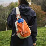 南木熊户外登山包大容量斜挎包多功能单双肩包徒步骑行露营休闲背包胸包 桔色【可斜挎/可双肩】