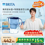 碧然德（BRITA）过滤净水器 家用滤水壶 净水壶 海洋系列 去水垢专家版滤芯11枚 环保加固包装