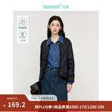 茵曼（INMAN）轻薄简约无领短款羽绒马甲女士2025新款可内搭可外穿薄款外套 黑色 S