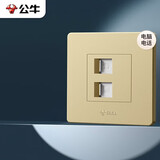 公牛（BULL）墙壁插座G07系列二位电脑带电话插座 86型面板G07T212(U6)香槟金