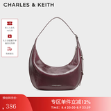 CHARLES&KEITH复古柔软新月包腋下包斜挎包生日七夕礼物送女友CK2-40782526 Wineberry Red紫红色 中包