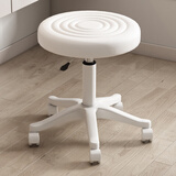 卓博吧台椅凳子家用吧台凳升降酒吧椅圆凳美容凳转椅子BTY06米白色