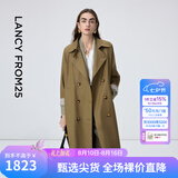 朗姿【25h风衣 Basic衣橱 】朗姿经典双排扣高智风衣外套通勤气质女 棕色 S