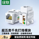 绿联超五类网络模块 CAT5e网络信息面板连接器 RJ45电脑网线插座连接头直通头 单个装80176