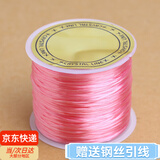 倾欣透明水晶diy穿珠手链扁丝弹力线耐磨手串文玩串珠线皮筋松紧绳 升级款（粉色约50米）