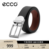 爱步（ECCO）男士皮带 金属针扣腰带男 皮带 9105892 黑色/深棕色910589291157 100cm