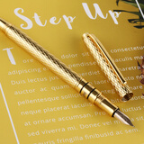 英雄（HERO）钢笔  圣诞礼物女士10K金笔尖钢笔墨水笔细款明尖H703 亮金色F尖