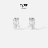 APM Monaco三层圈形耳环不对称高级设计耳饰珠宝送女友老婆教师节礼物