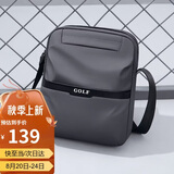 高尔夫GOLF单肩包男士休闲斜挎包男大容量牛津布学生随身小挎包可装ipad轻便手机包防泼水运动男包 黑配灰 