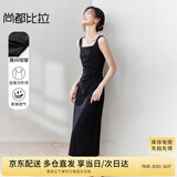 尚都比拉法式高级感连衣裙女秋季赫本风长款气质A字裙抽褶收腰显瘦背带裙