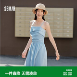 森马（Semir）连衣裙女简约度假风吊带裙2025夏法式收腰高级感长裙107425114040